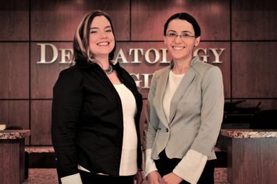 Maureen, practice manager, with Dr. Abramova