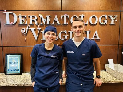 Dr. Abramova and Dr. Cox together at the Dermatology of Virginia office